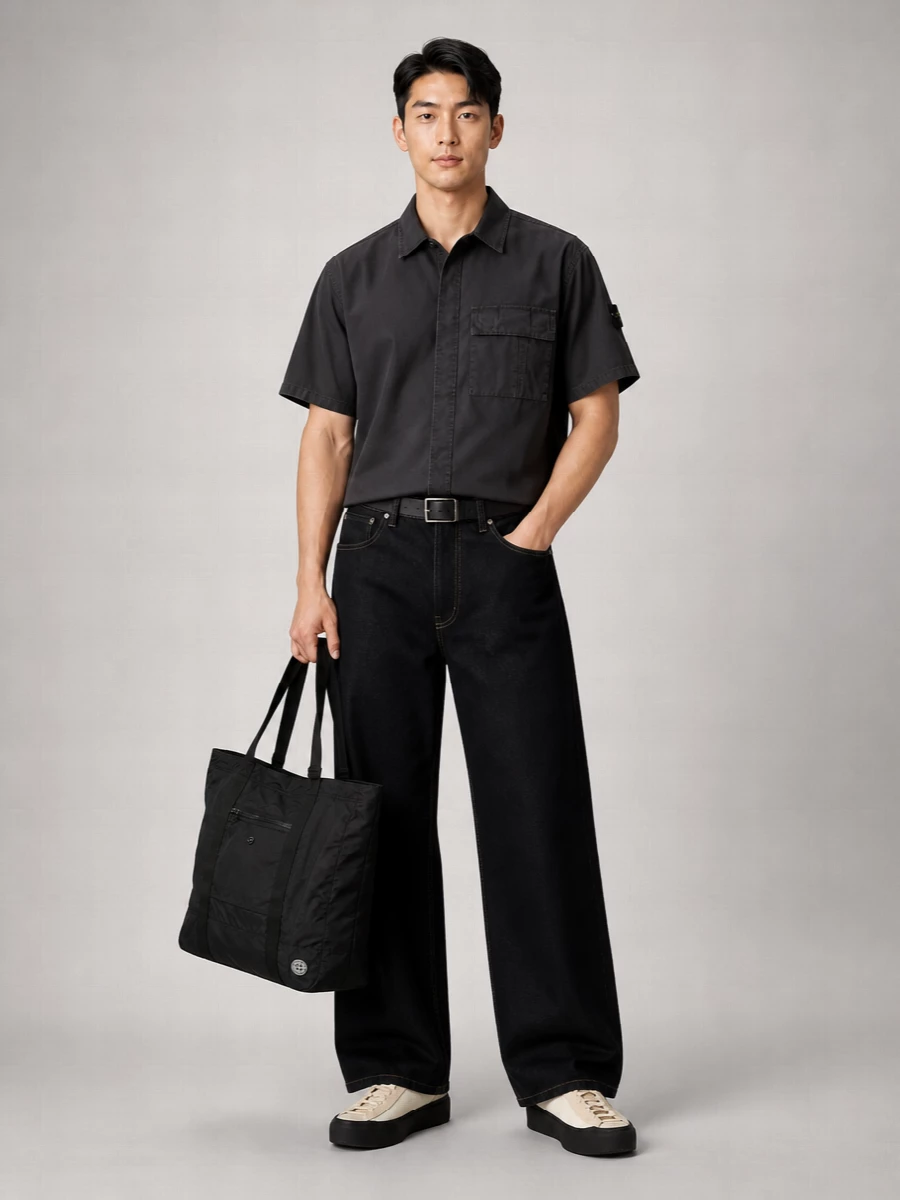 Stone Island Denim Wide-Leg Jeans