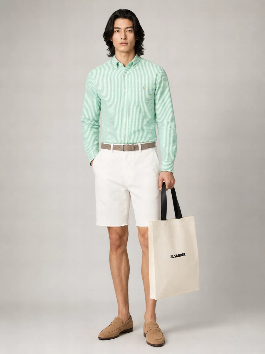 Polo Ralph Lauren Linen Blend Striped Long-Sleeve Shirt