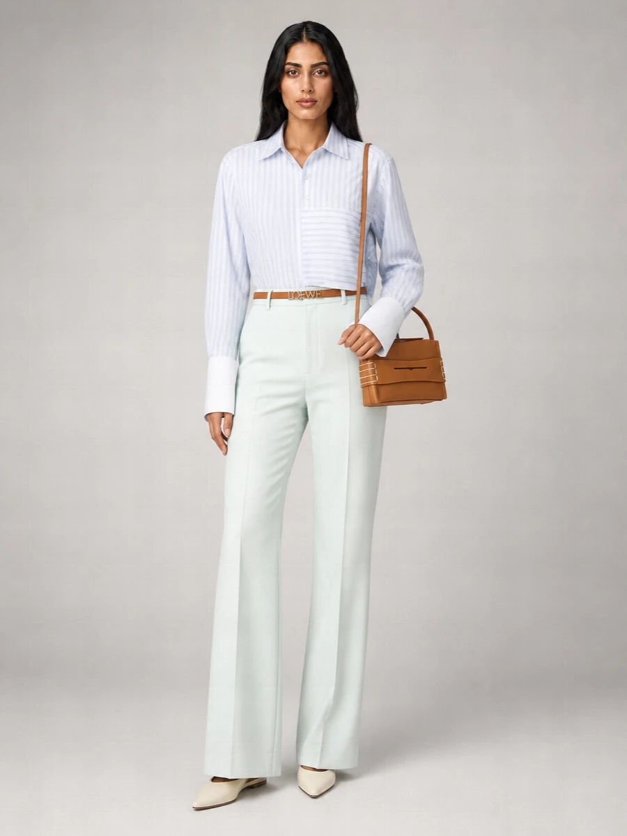Jw Anderson Striped Asymmetric Draped Shirt