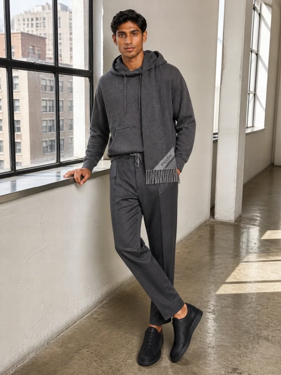 Maison margiela grey hoodie charcoal drawstring trouser