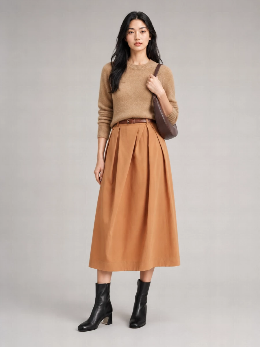 Dries Van Noten Cotton Pleated Skirt