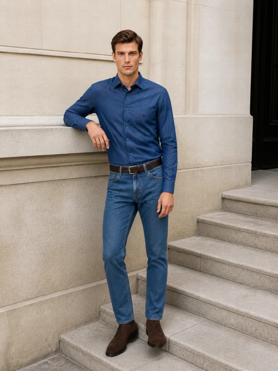 Etro jeans chambray shirt tods suede boots