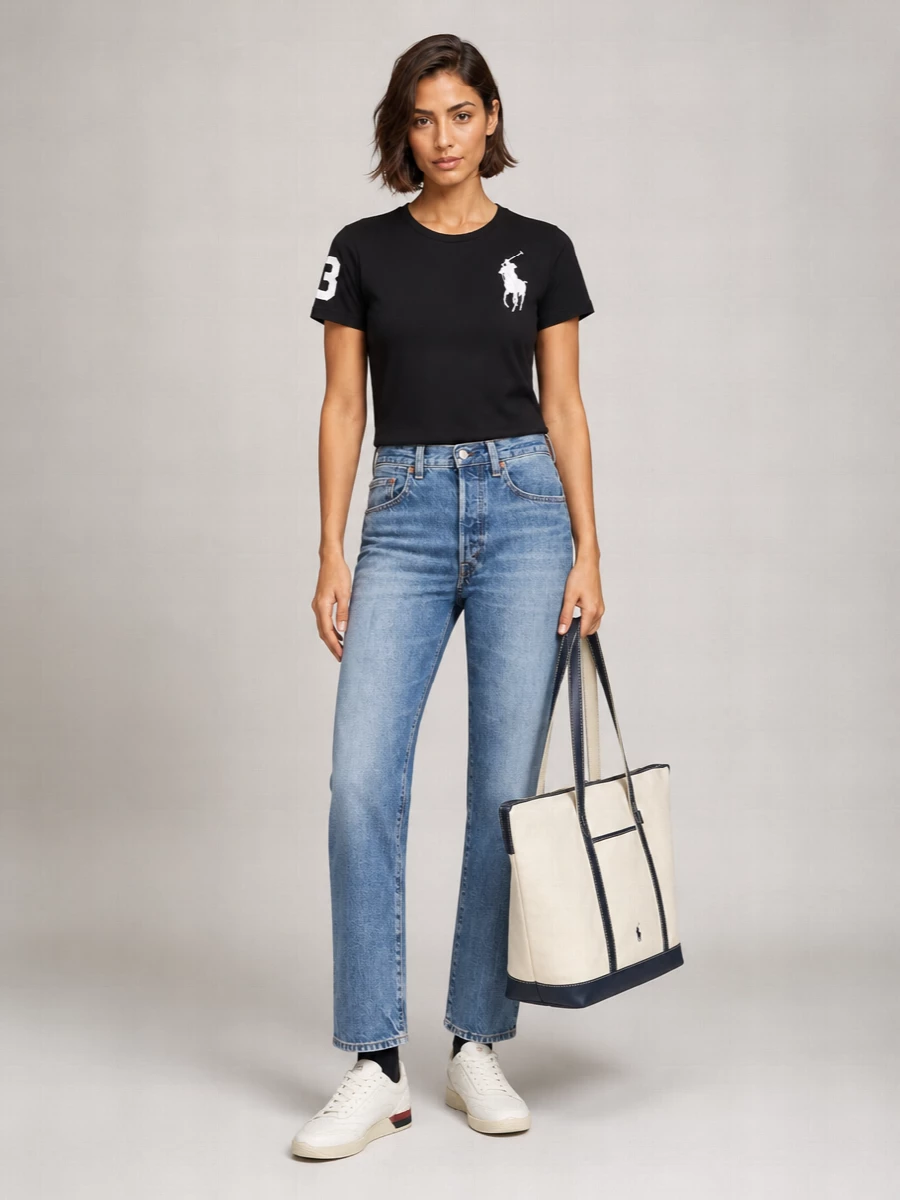Polo Ralph Lauren ribbed crewneck embroidered t-shirt