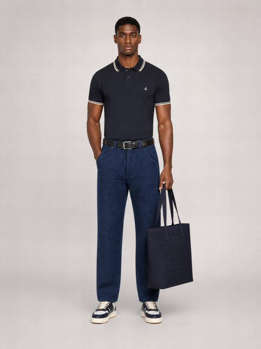 Vivienne Westwood Striped-Trim Cotton Piqué Polo Shirt