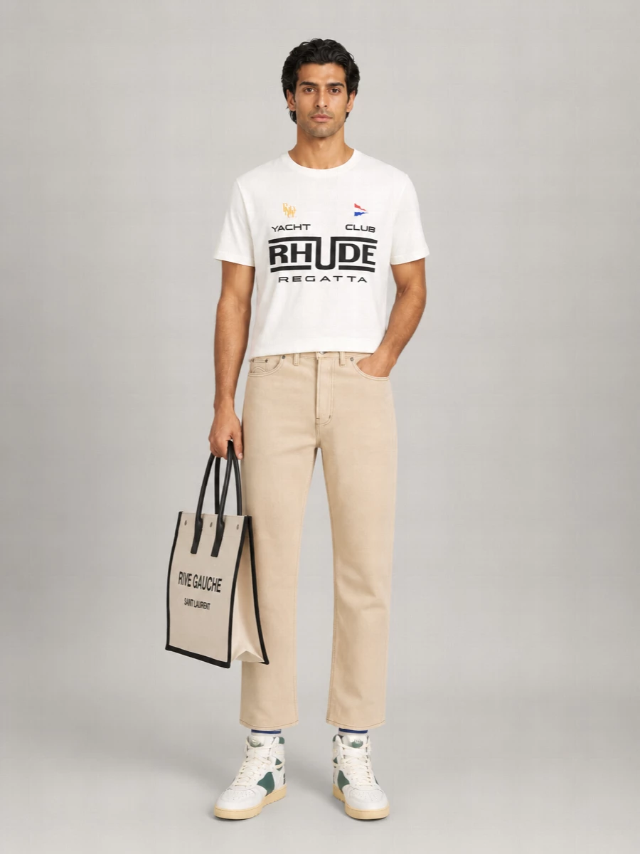 Rhude Cotton Graphic Print Short Sleeve T-Shirt
