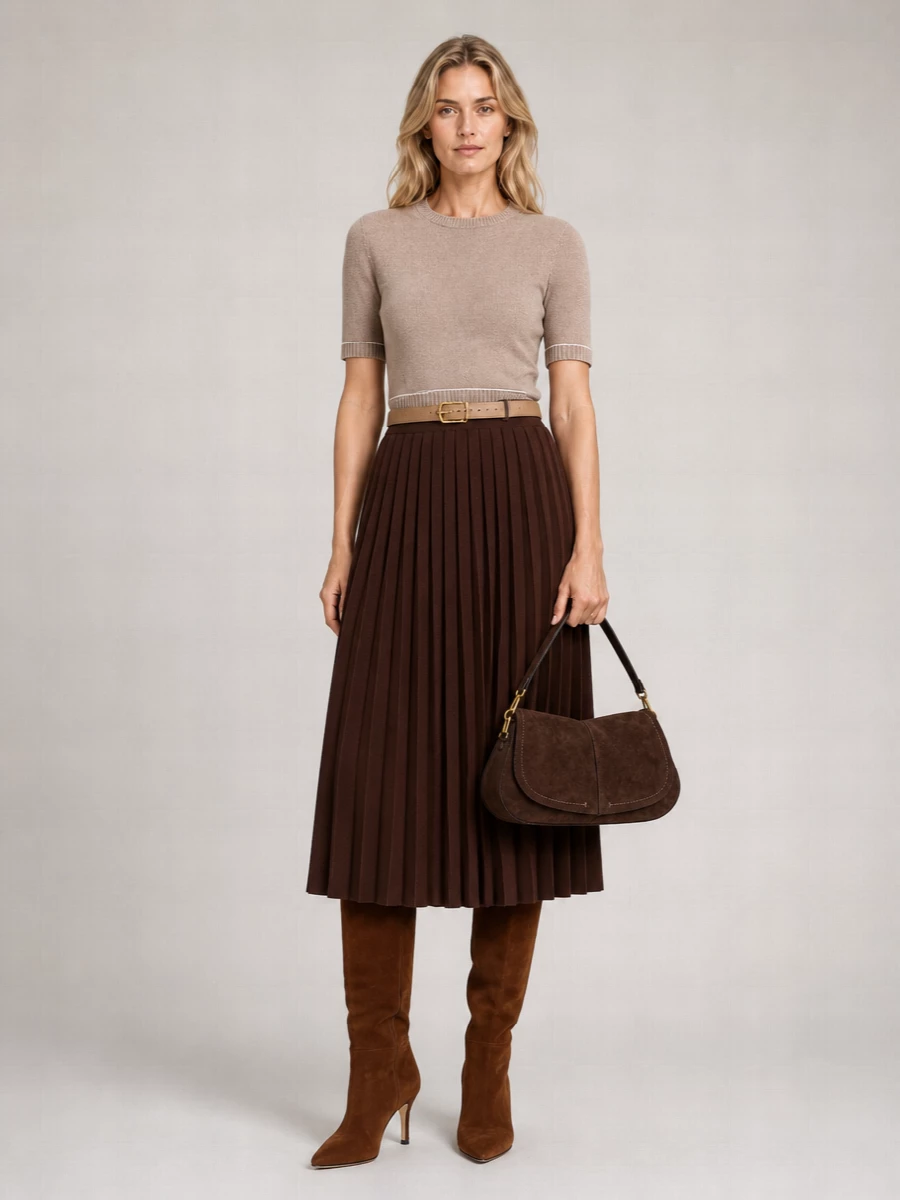 Fabiana Filippi Cashmere Silk Wool Ribbed Short-Sleeve Crewneck Sweater
