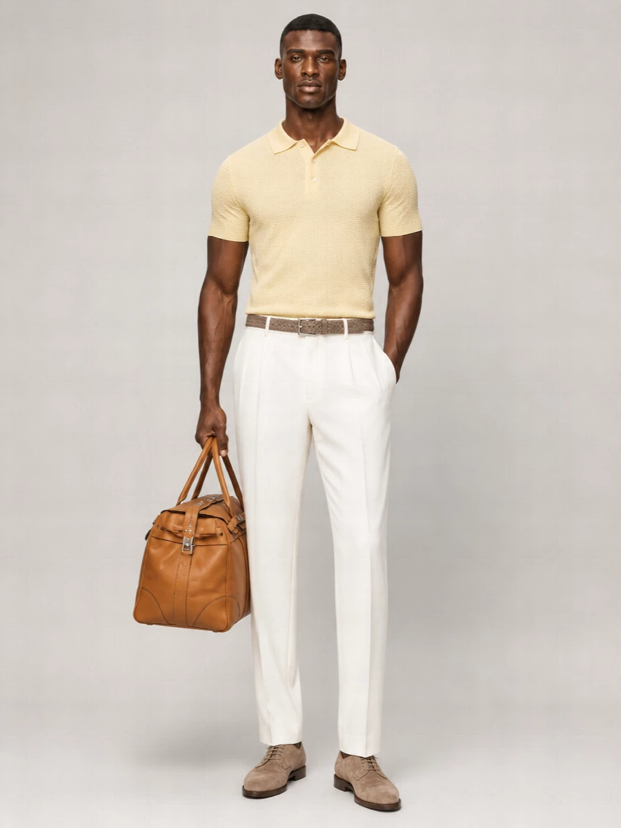 Brioni Silk Cashmere Polo Shirt