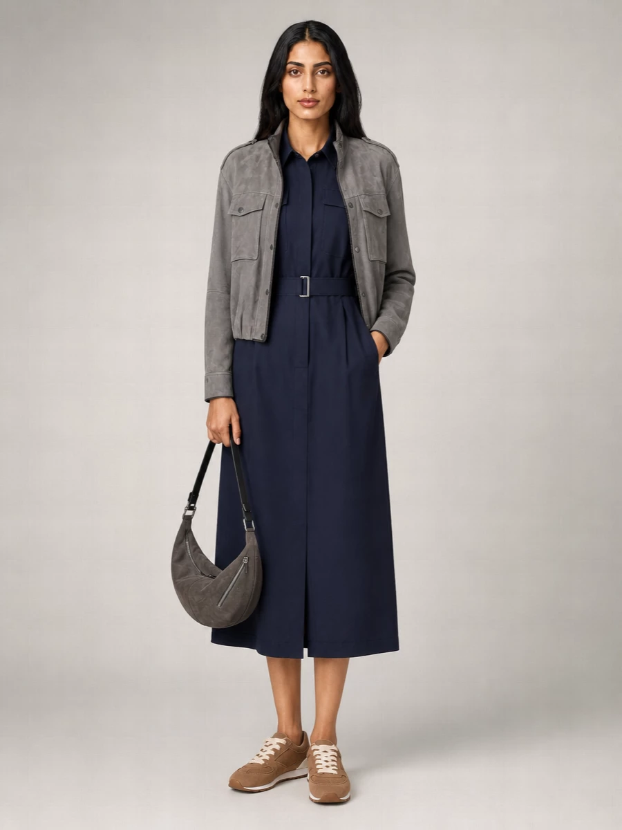 Brunello Cucinelli Suede Epaulette Jacket