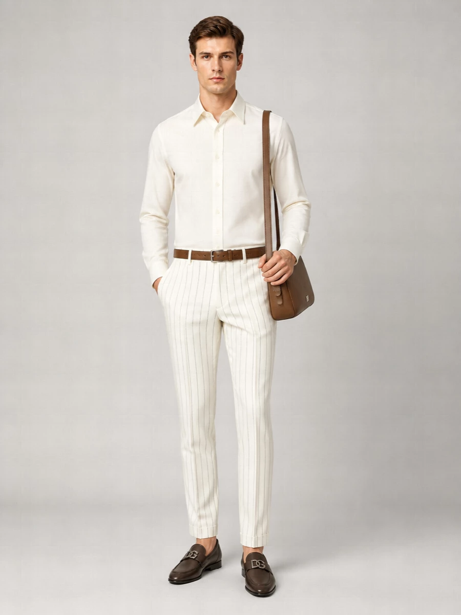 Dolce&Gabbana Embroidered Linen Blend Straight-Leg Trousers