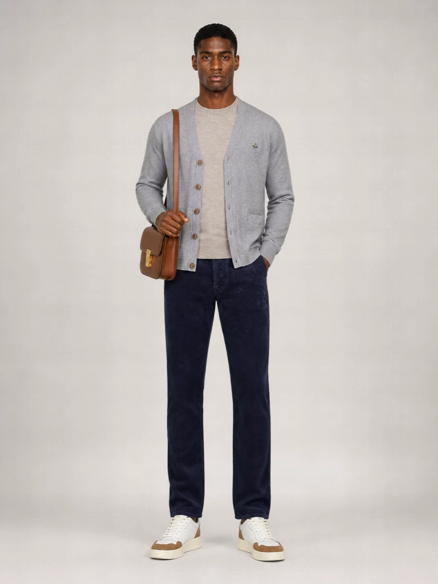 Vivienne Westwood Cashmere V-Neck Ribbed Cardigan