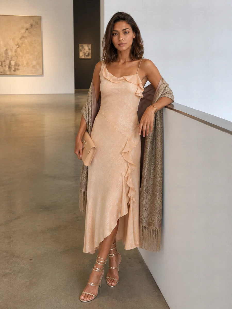 Victoria beckham slip dress rene caovilla heels