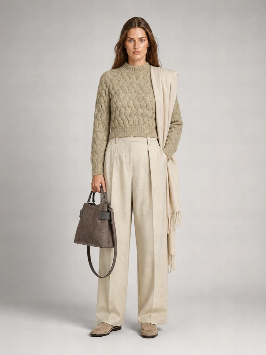 Brunello Cucinelli Mohair Sequinned Openwork Turtleneck Jumper