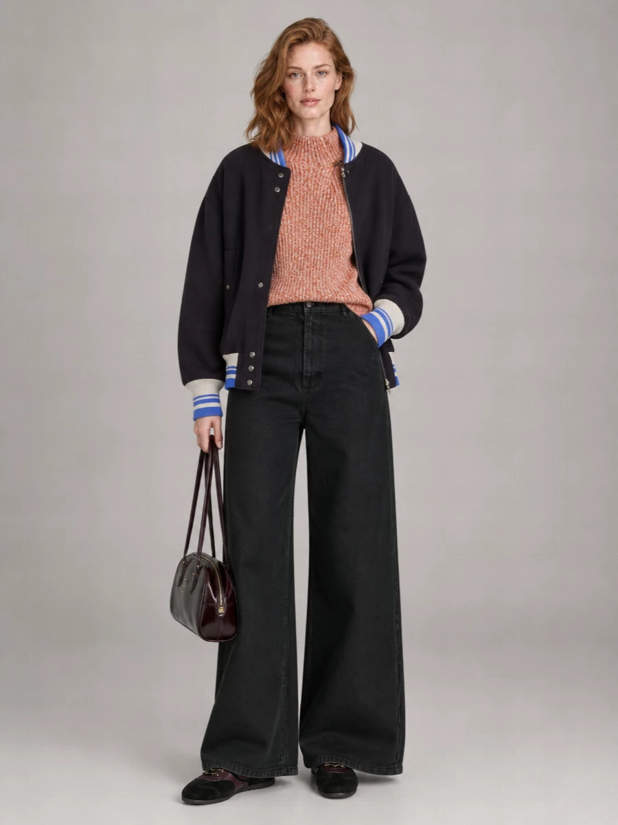 Dries Van Noten Wool Blend Oversized Bomber Jacket