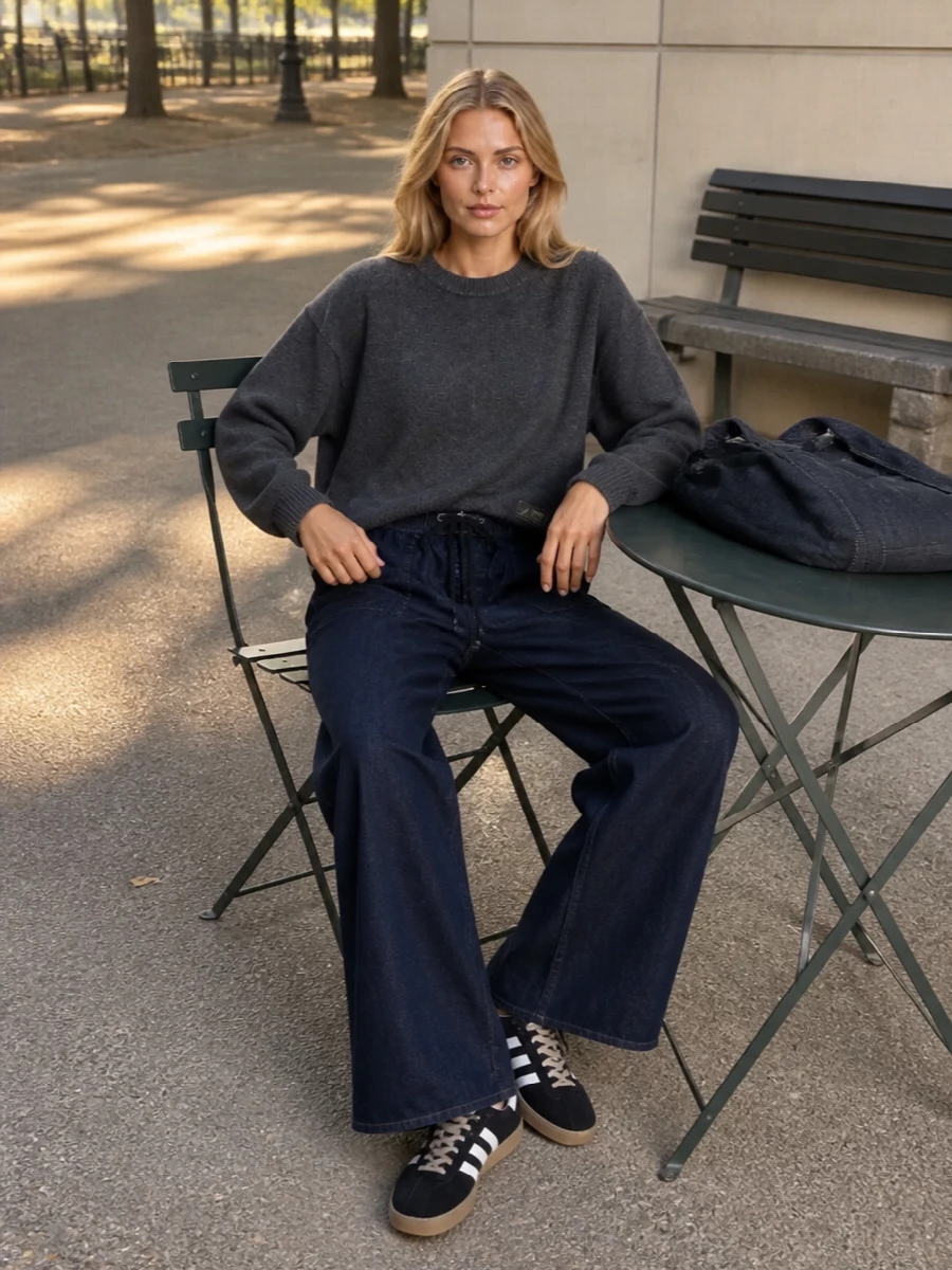 Ganni knit adidas sneakers 7 for all mankind jeans