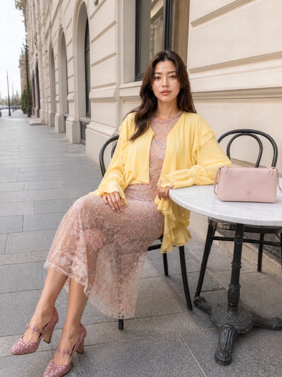 Blumarine ruffle blazer self portrait sequin dress