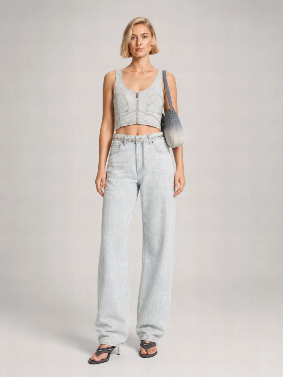 Haikure Cotton Distressed Sleeveless V-Neck Top