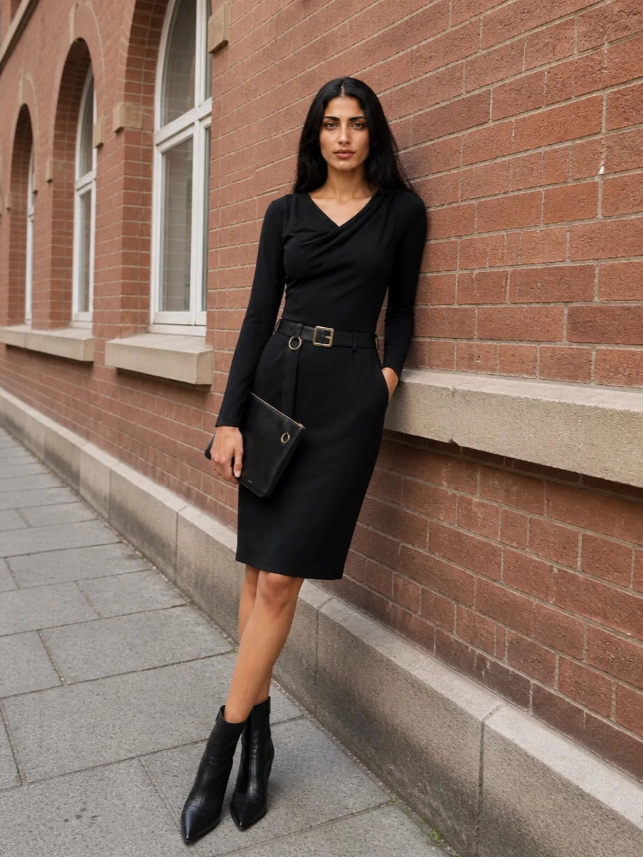Jw anderson black draped dress jil sander accessories