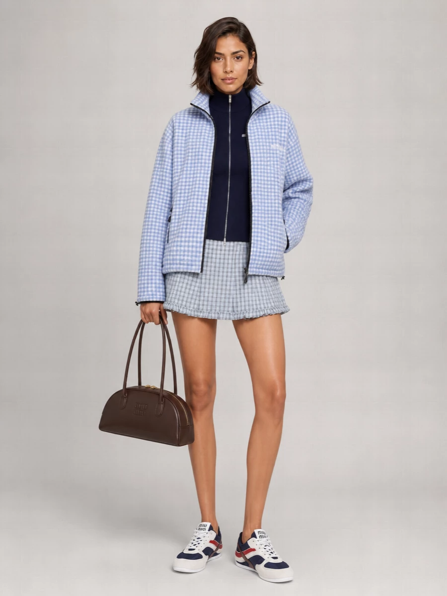 Miu Miu Technical Fabric And Suede Low-Top Sneakers