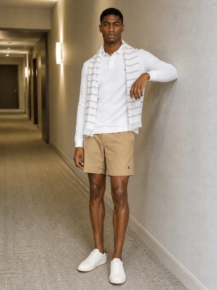 Tommy hilfiger polo ralph lauren khaki shorts outfit