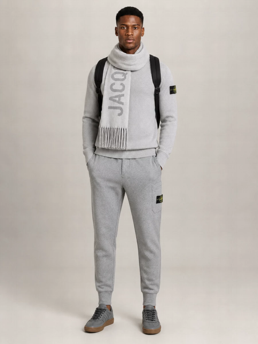 Jacquemus Wool Fringed Logo Scarf