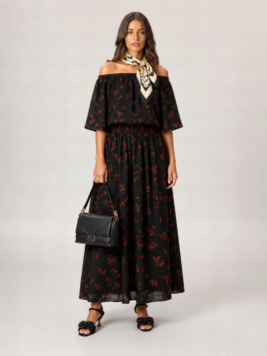 Fendi Printed Linen Skirt