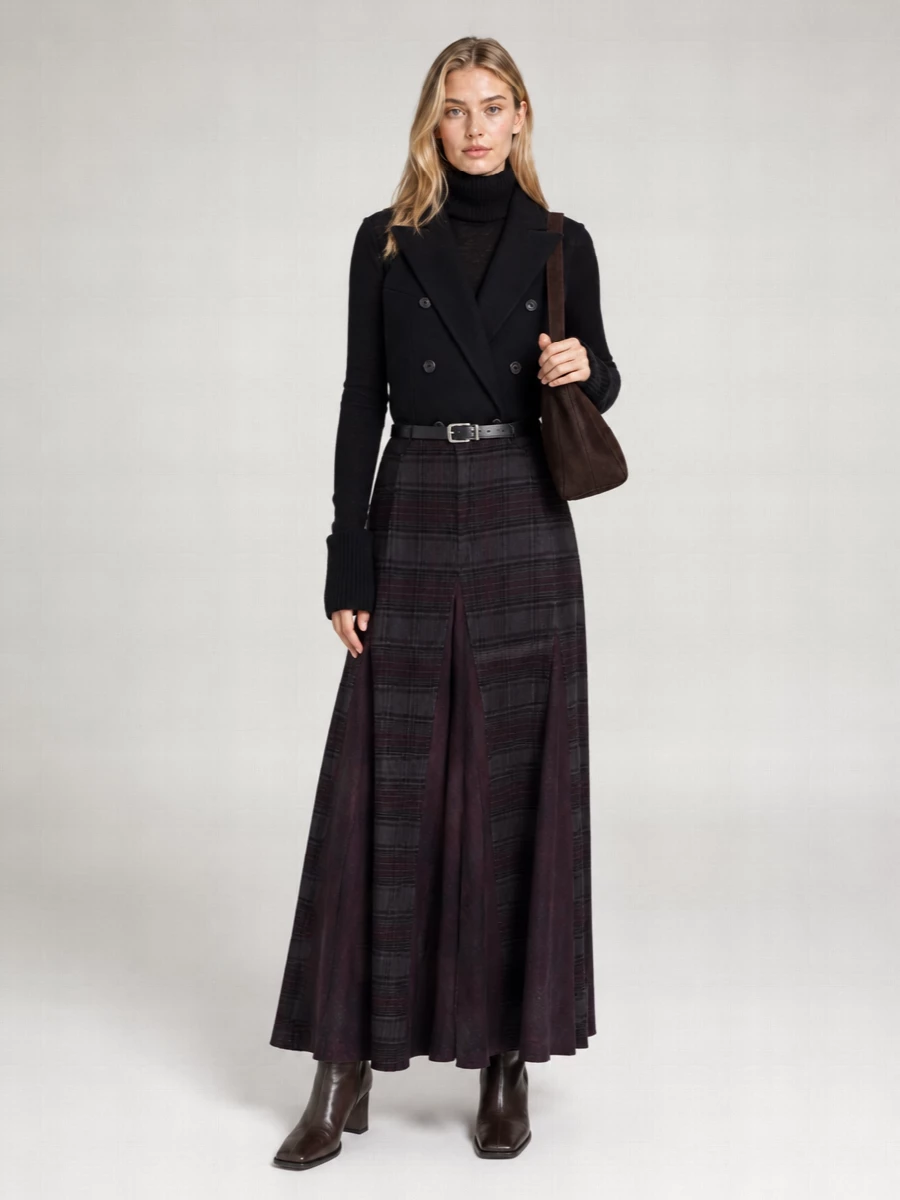 Our Legacy checked full skirt