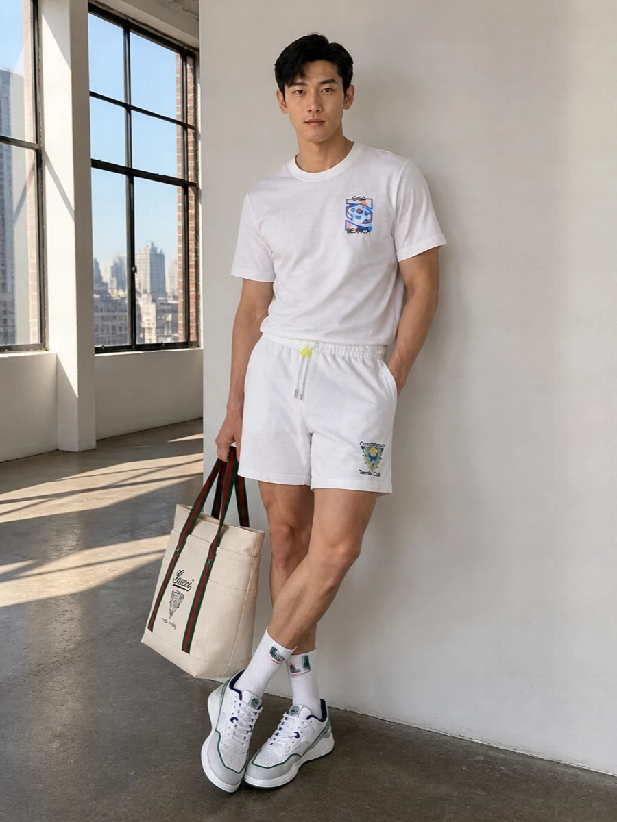 Casablanca tennis outfit gucci canvas tote