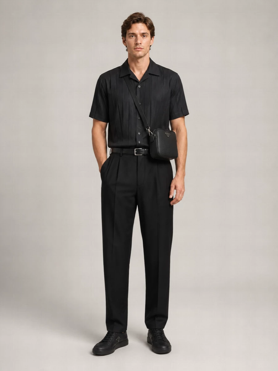 Homme Plisse Issey Miyake Pleated Relaxed-Fit Short-Sleeve Shirt