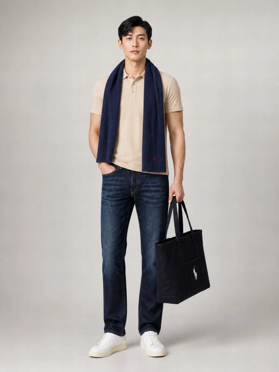 Polo Ralph Lauren Textured Knit Wool Scarf