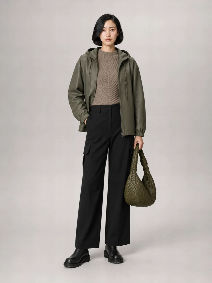 Bottega Veneta Leather Oversized Coat