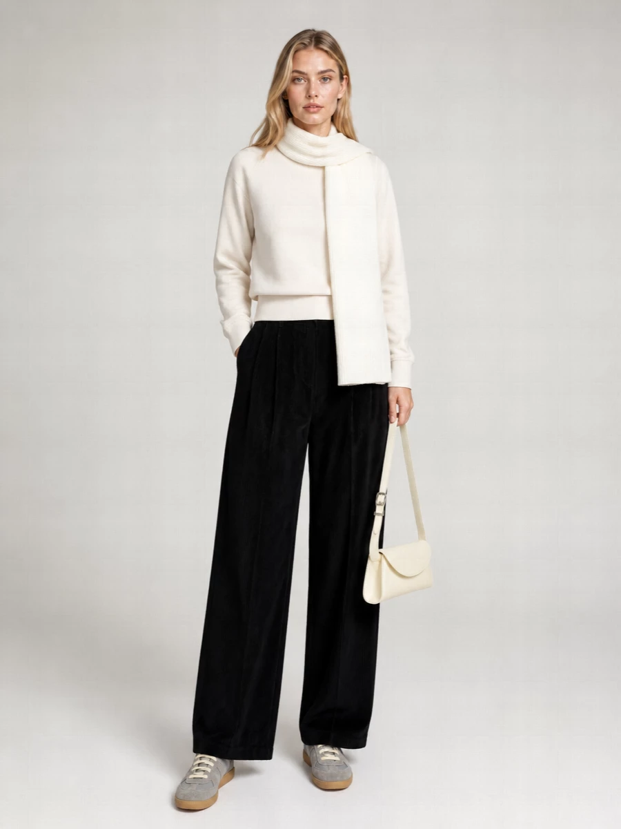 The Frankie Shop Cashmere Merino Wool Crewneck Sweater
