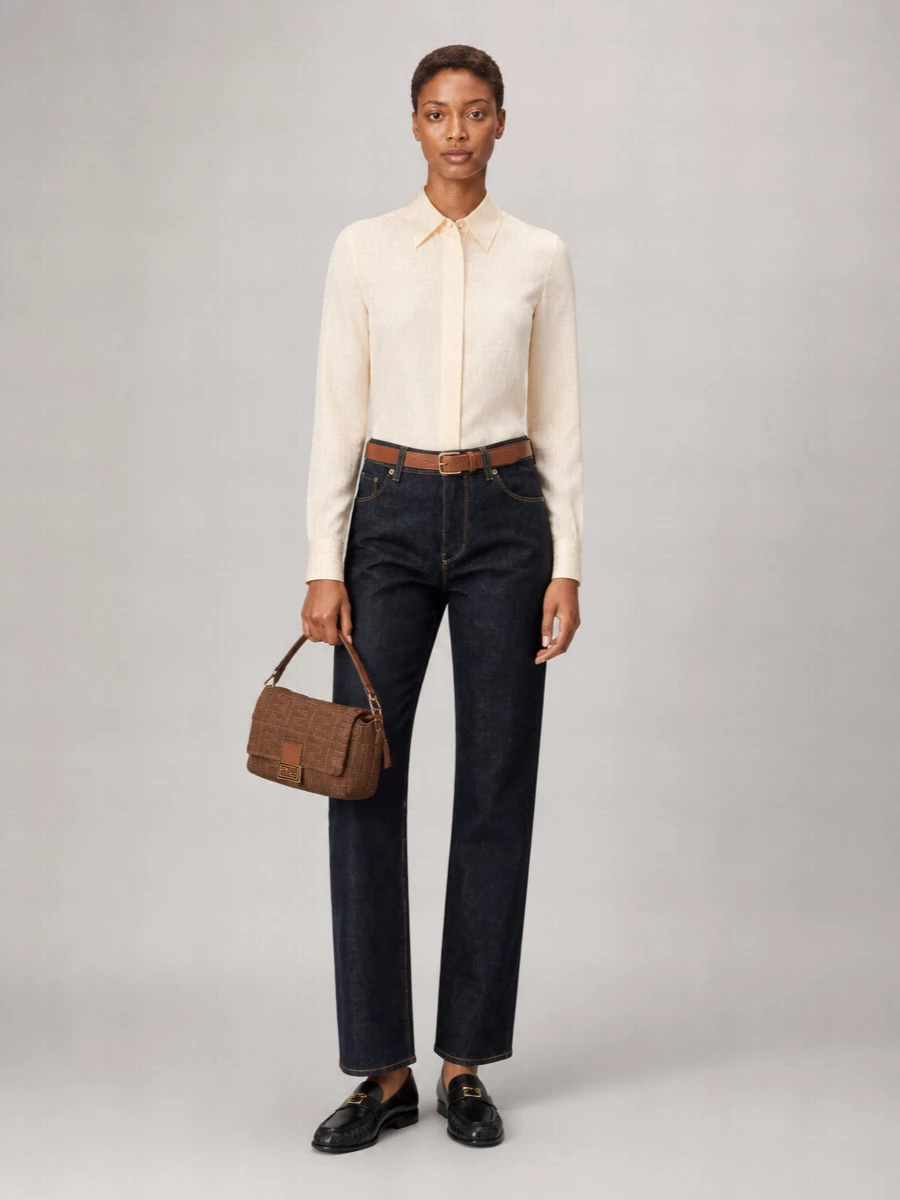 Fendi Leather Baguette Loafers