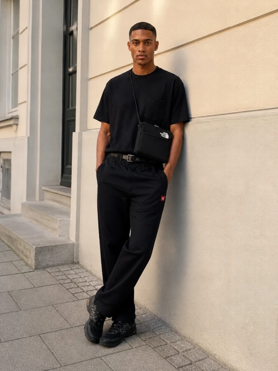 The north face black tech pants trail sneakers