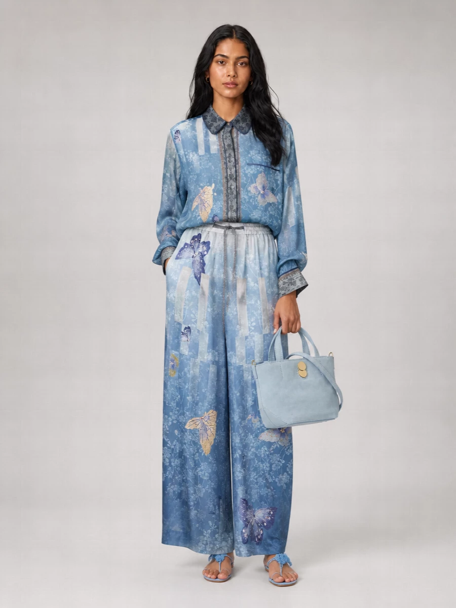 Pierre Louise Mascia Silk Wide-Leg Trousers