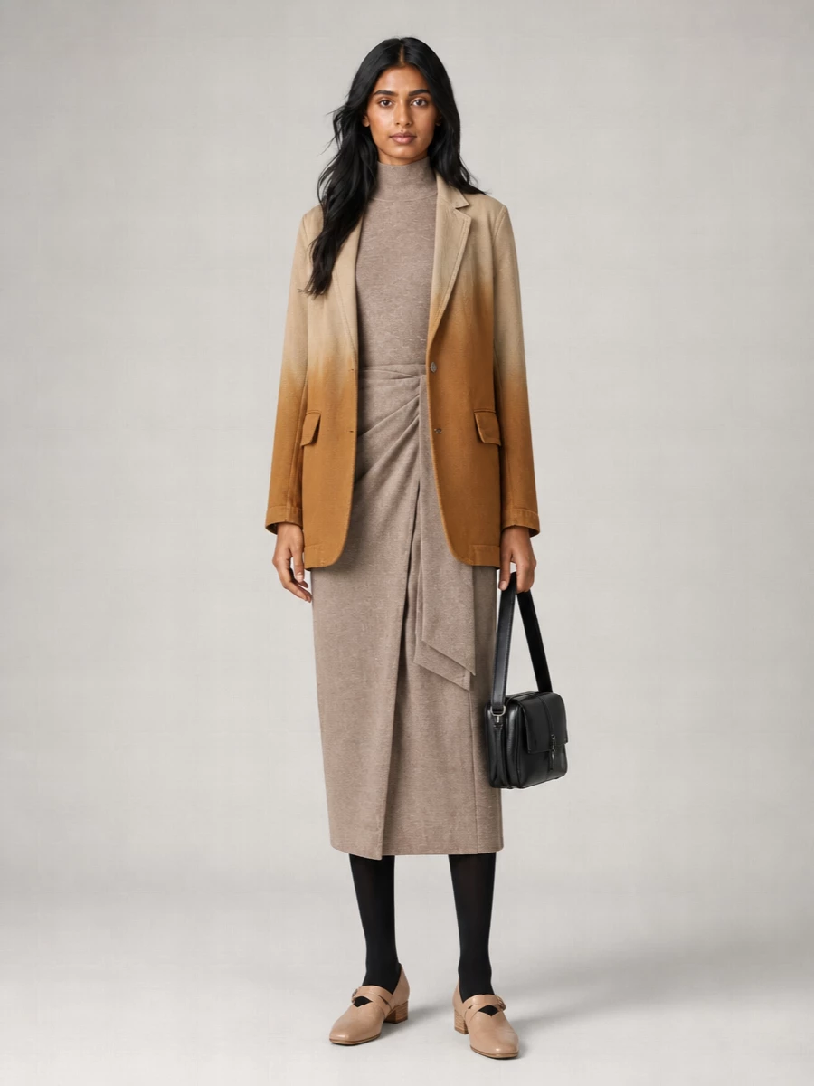 Uma Wang Degrade Single-Breasted Cotton Blazer