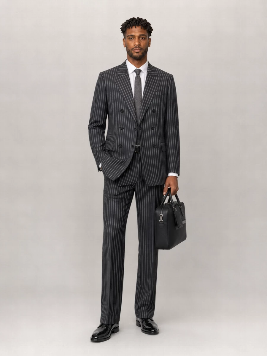 Tom Ford striped high-rise wide-leg wool trousers