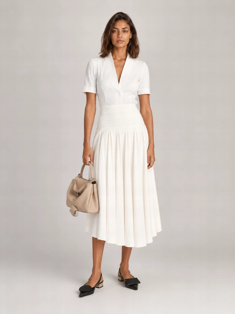 Jacquemus Asymmetric Draped High-Rise Midi Skirt
