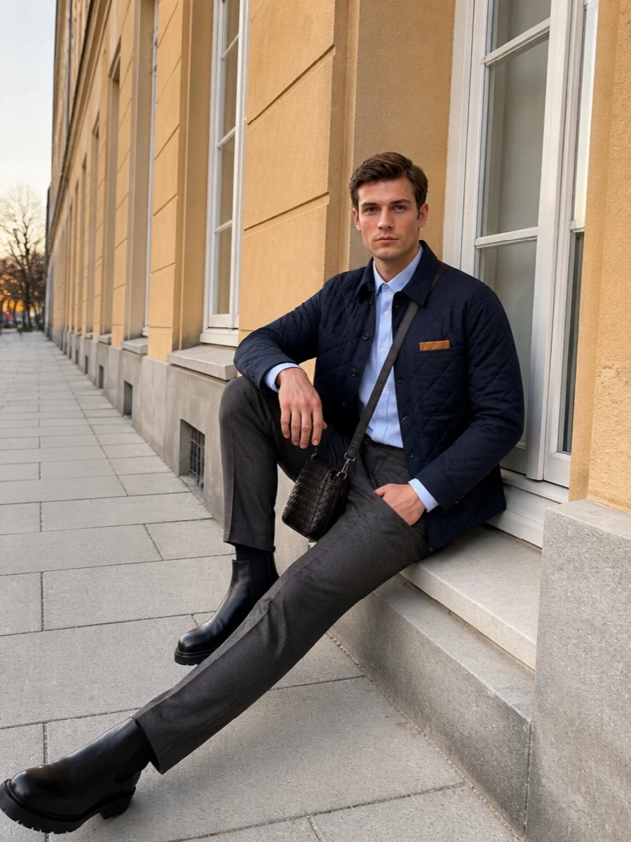 Bottega veneta quilted jacket tailored trousers