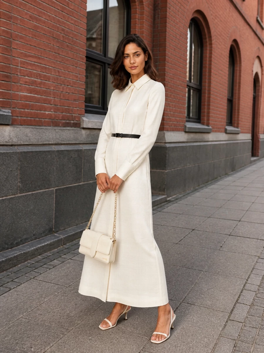 Ami paris shirt dress jacquemus cream bag