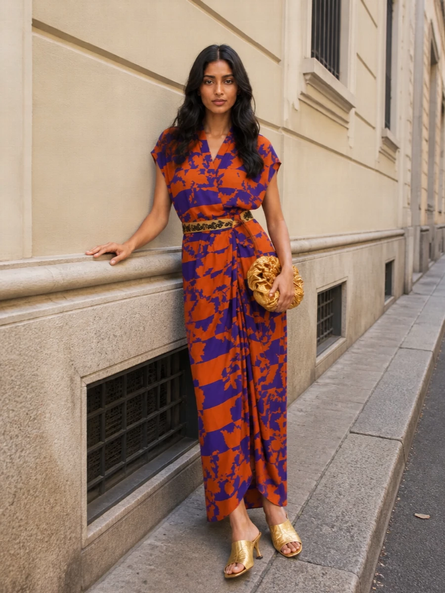 Dries van noten floral wrap maxi dress outfit