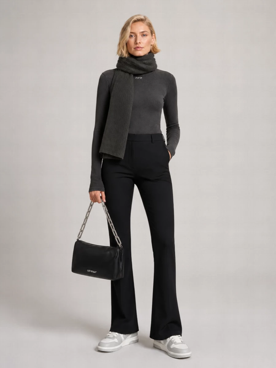 Off-White Ribbed Long-Sleeve T-Shirt
