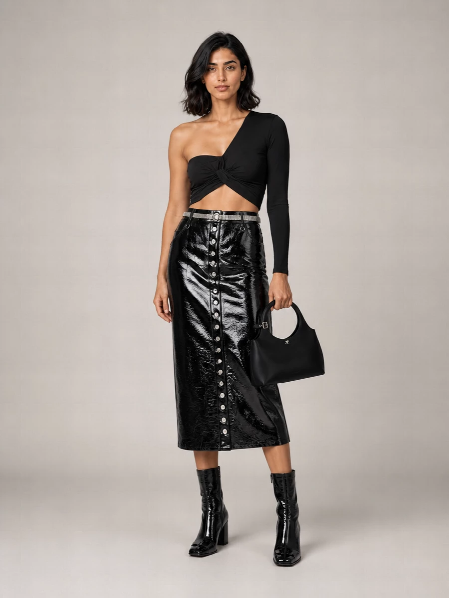 Courrèges High-Rise Vinyl Mini Skirt
