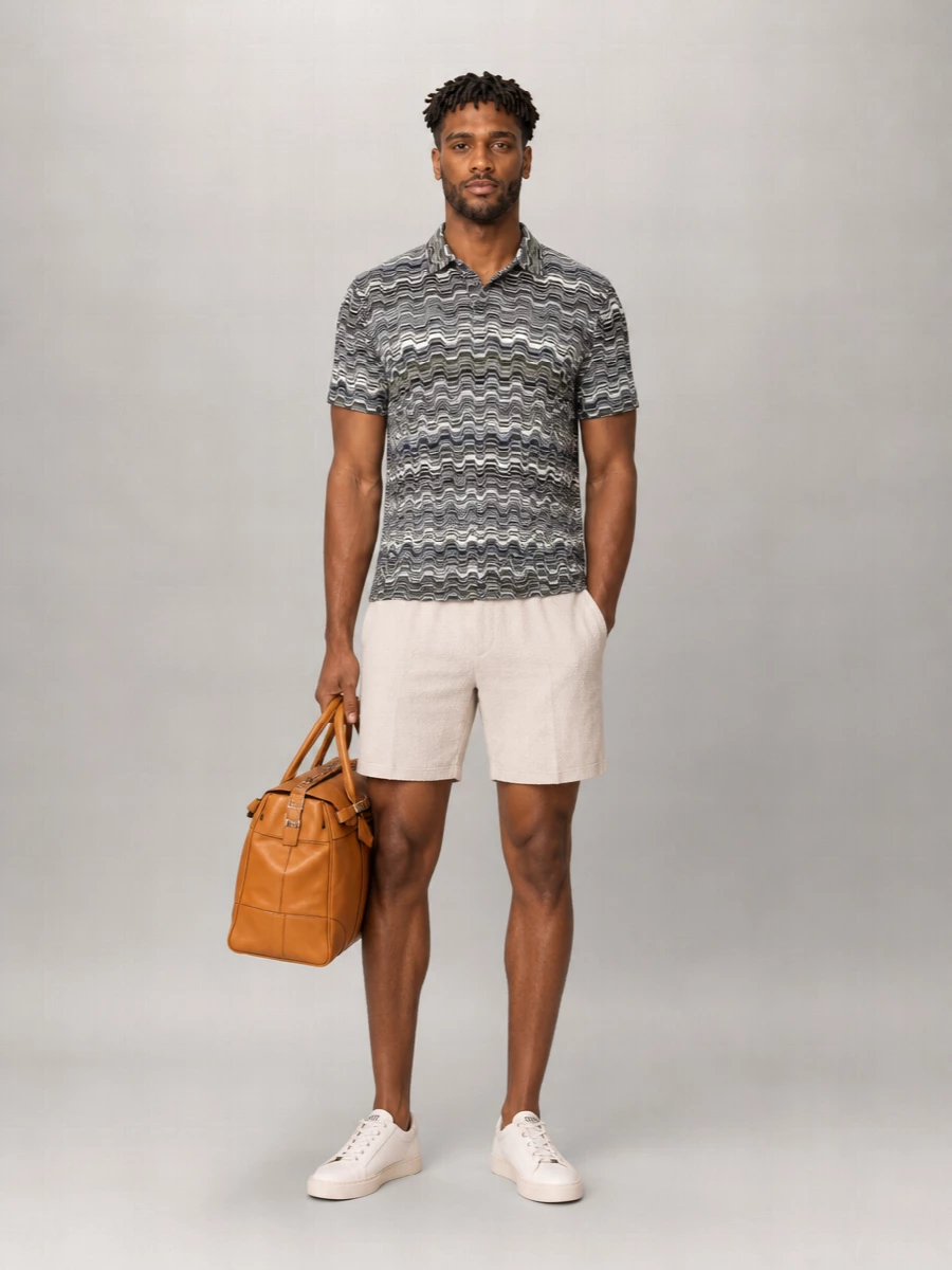 Missoni Zigzag Knit Short-Sleeve Polo Shirt