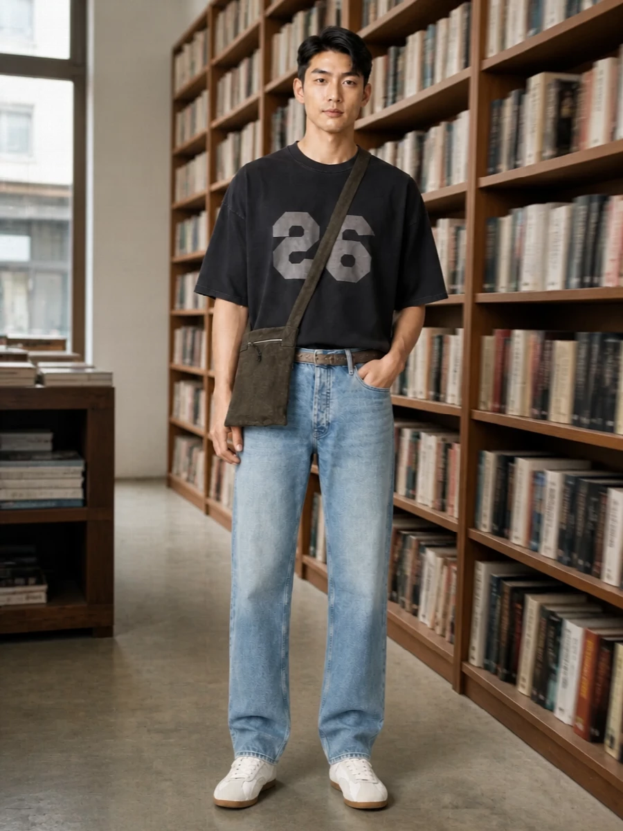 Fear of god jeans varsity tee represent sneakers