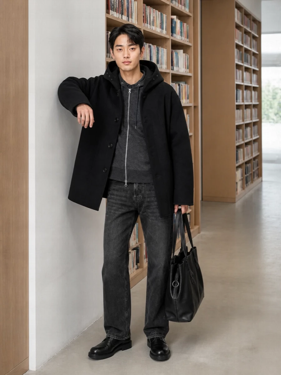 Our legacy black hooded jacket straight jeans