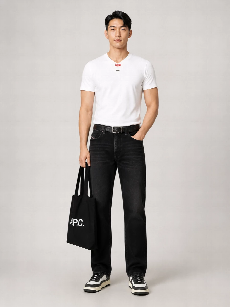 Diesel Cotton Regular-Fit Crew-Neck Short-Sleeve T-Shirt