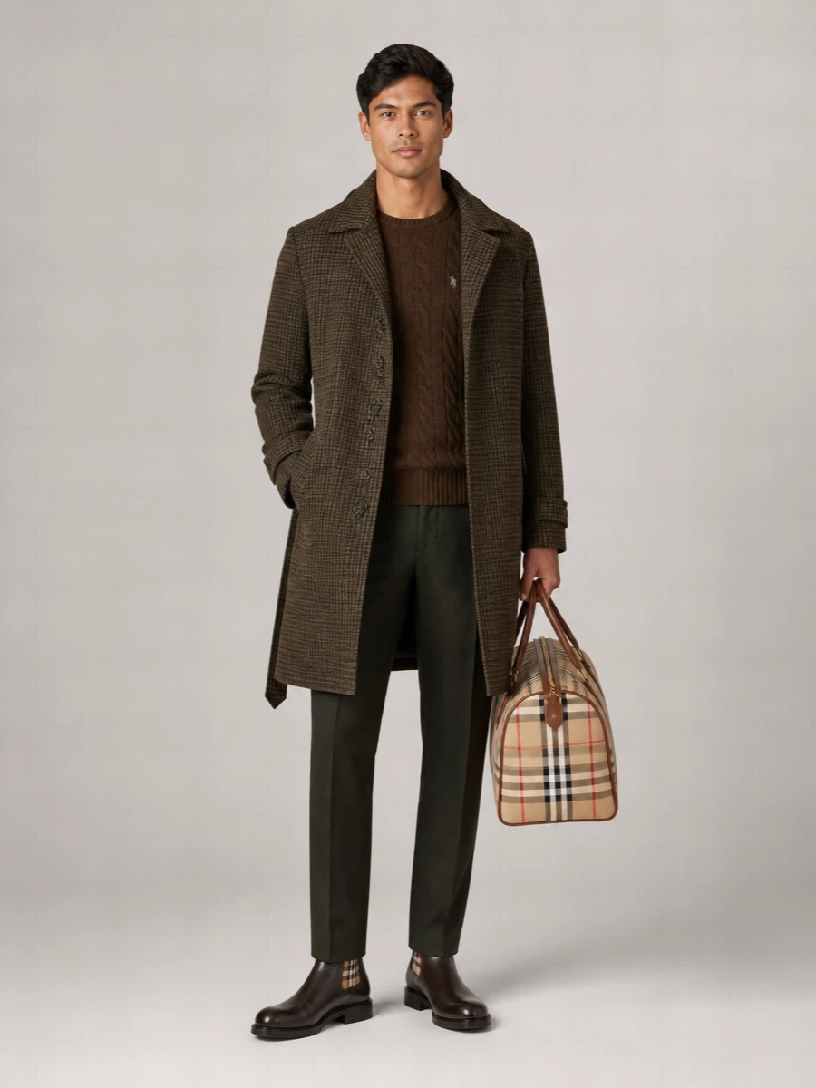 Polo Ralph Lauren Wool Alpaca Long Single Breasted Coat