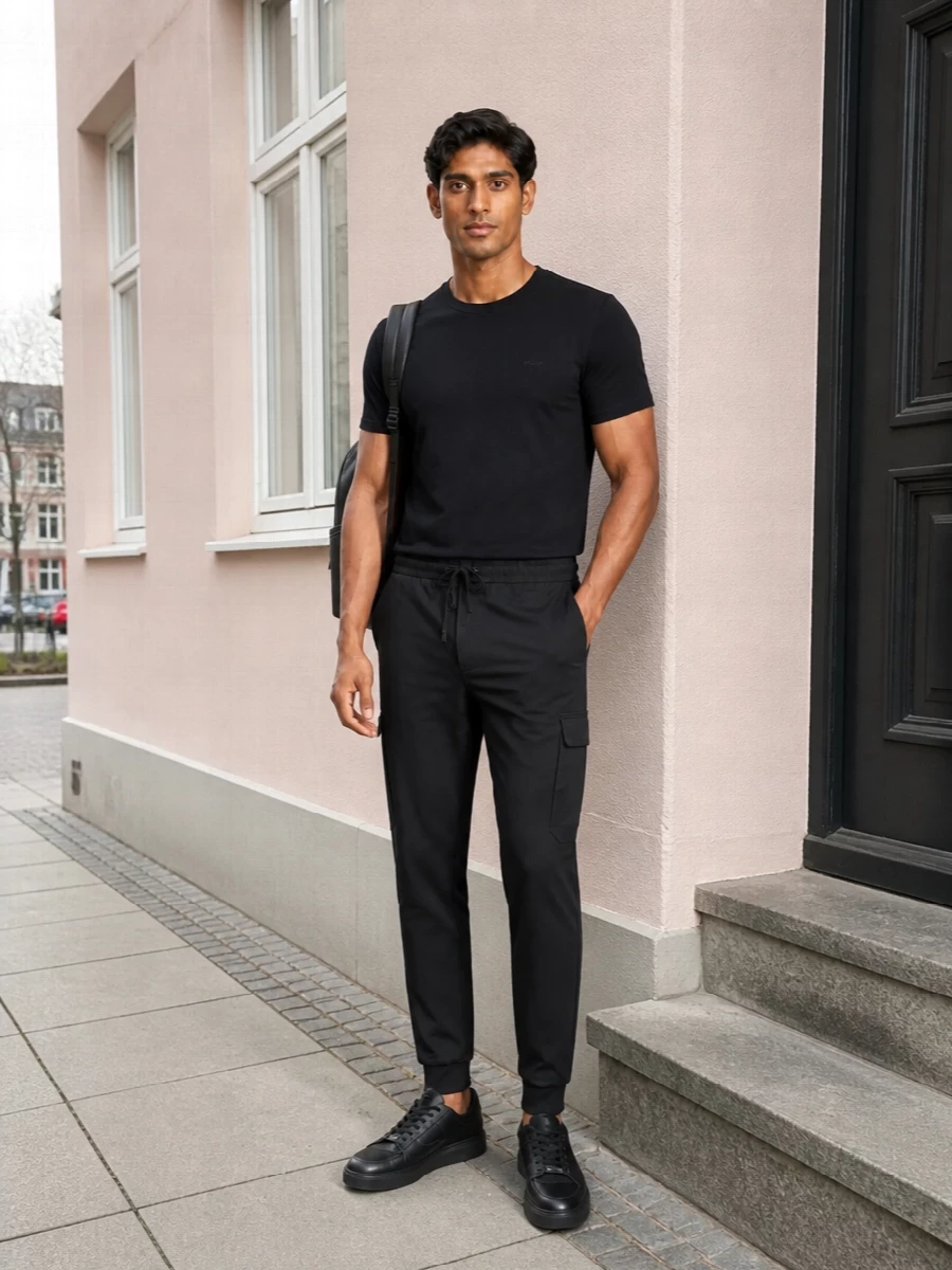 Boss black tee tapered joggers sneakers