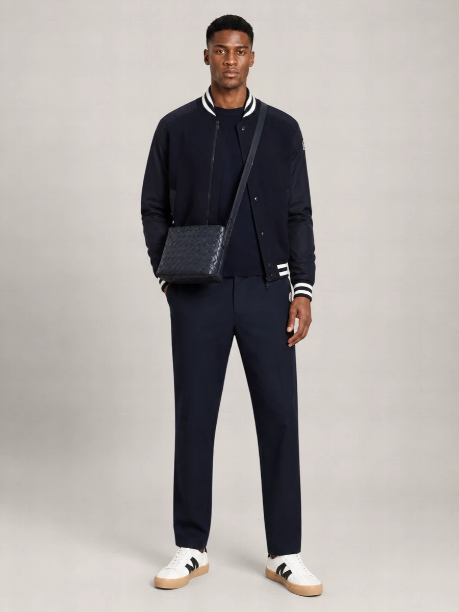 Moncler Suede-Effect Bomber Jacket