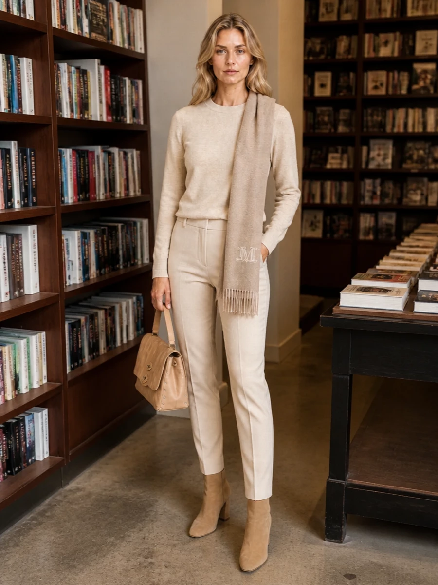 Brunello cucinelli sweater s max mara cream trousers